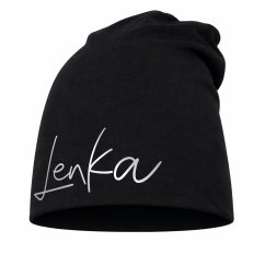 Detská šmolková čiapka s vlastným menom Čierna