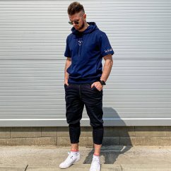 Pánska Ice folk mikina s krátkym rukávom a kapucňou