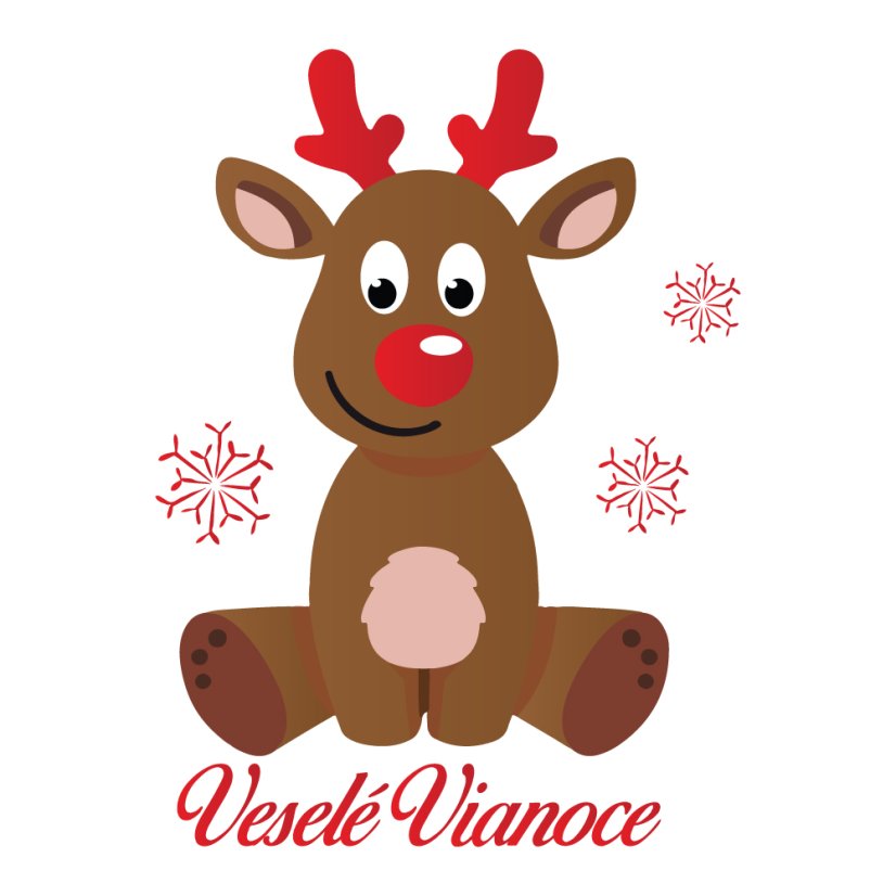 Detské tričko - Sobík Veselé Vianoce - Veľkosť: 122 cm/6 rokov