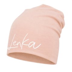 Detská šmolková čiapka s vlastným menom Ružová