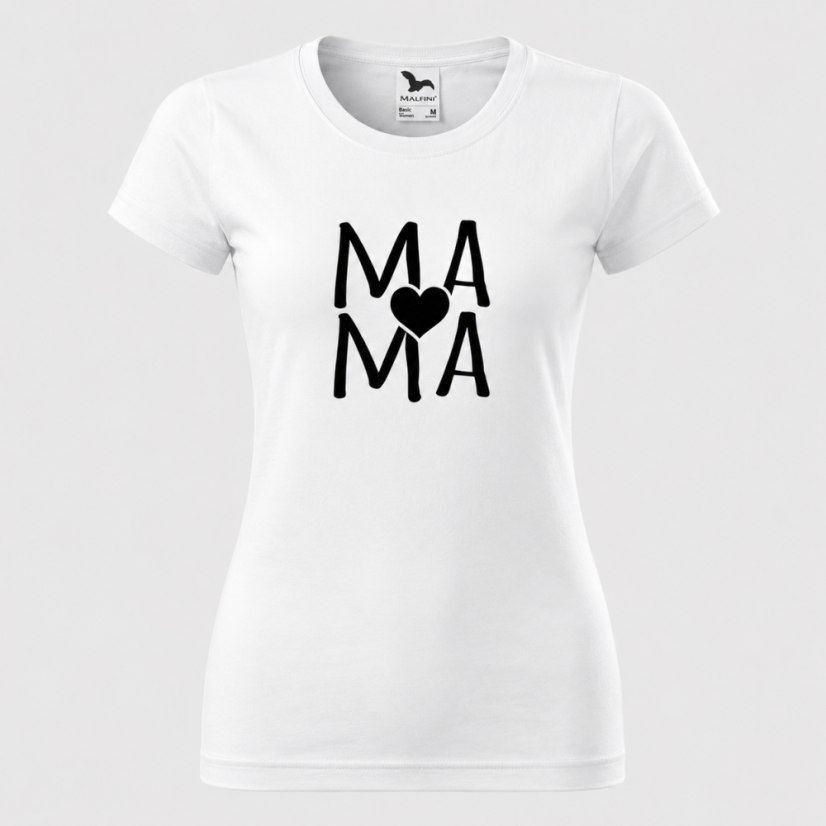 Dámske tričko MAMA - Farba: čierna, Veľkosť: XS