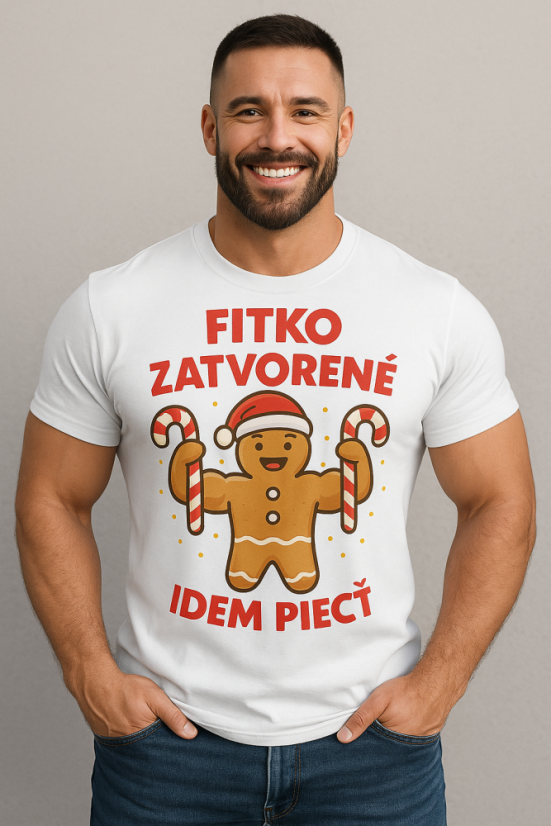 Pánske tričko „Fitko zatvorené – idem piecť“