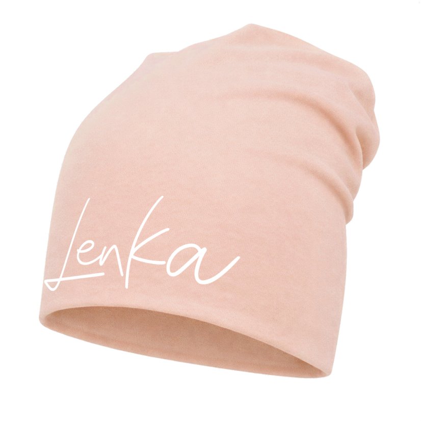 Detská šmolková čiapka s vlastným menom Ružová