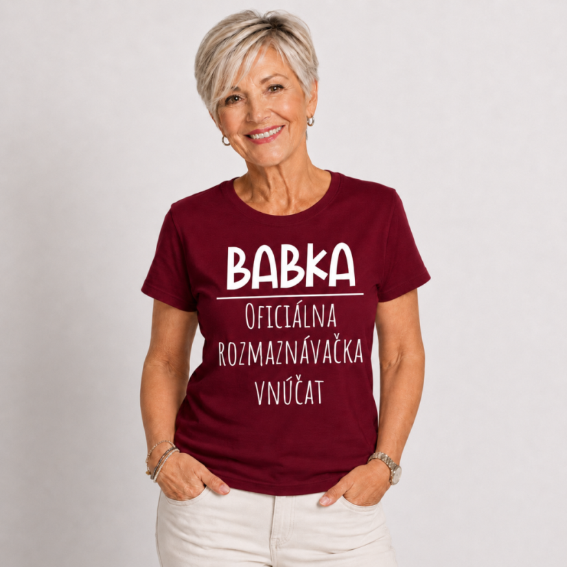 Dámske tričko Babka – Oficiálna rozmaznávačka vnúčat