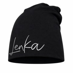 Detská šmolková čiapka s vlastným menom Čierna
