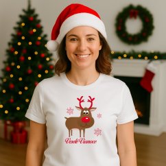 Dámske tričko – Sobík Veselé Vianoce