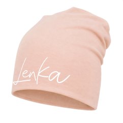 Detská šmolková čiapka s vlastným menom Ružová