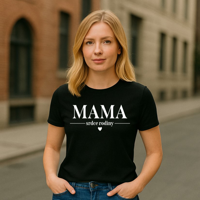 Dámske tričko MAMA "srdce rodiny"