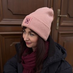 Dámska zimná čiapka – MAMA (ružová)