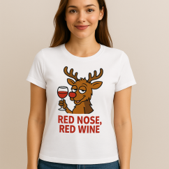 Dámske tričko „Red Nose, Red Wine“ Dámske tričko „Red Nose, Red Wine“