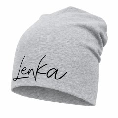 Detská šmolková čiapka s vlastným menom Sivá
