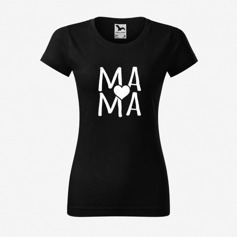 Dámske tričko MAMA - Farba: čierna, Veľkosť: XS