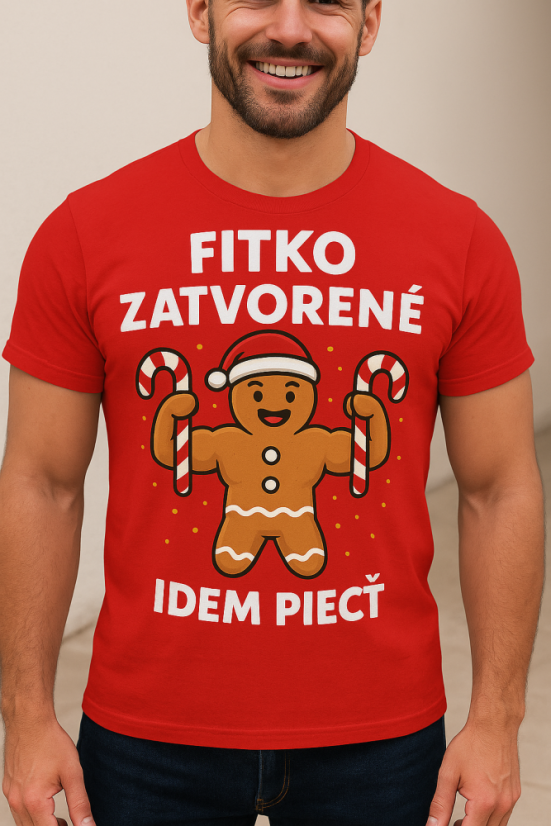Pánske tričko „Fitko zatvorené – idem piecť“